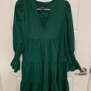Tuckernuck Pomander Place Hunter Green Crepe Dress